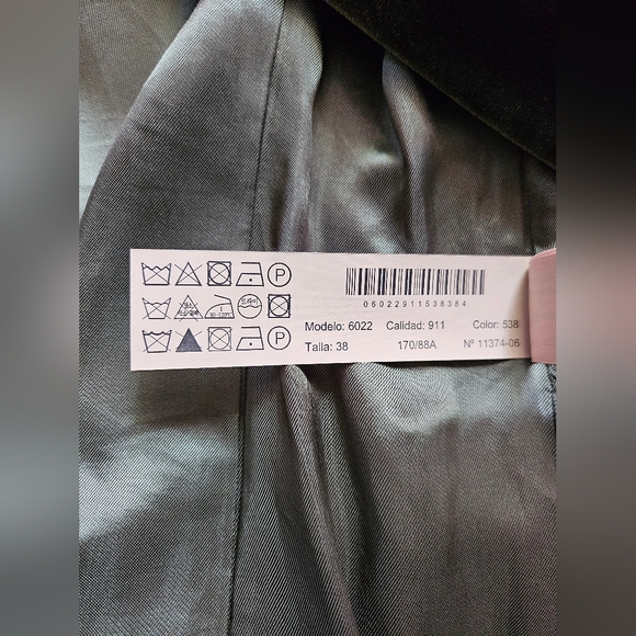 Massimo Dutti Green Velvet Blazer Sz 6 - Picture 12 of 16